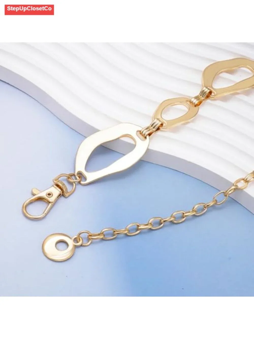 Chunky Waist Chain Belt for Dresses Gold Alloy Curb Link Body Chain